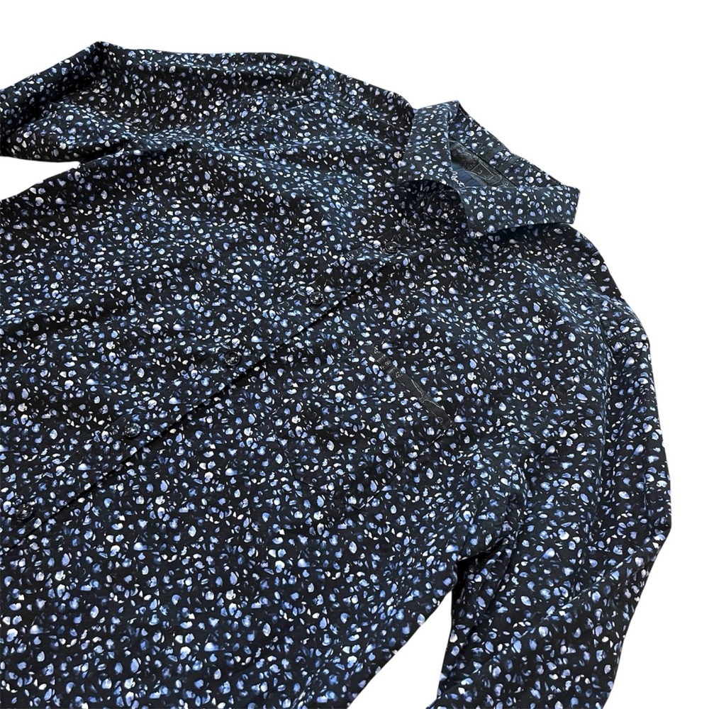 Robert Graham Mens Black/Blue Tailored Fit Button Down Dress Shirt- Size XL